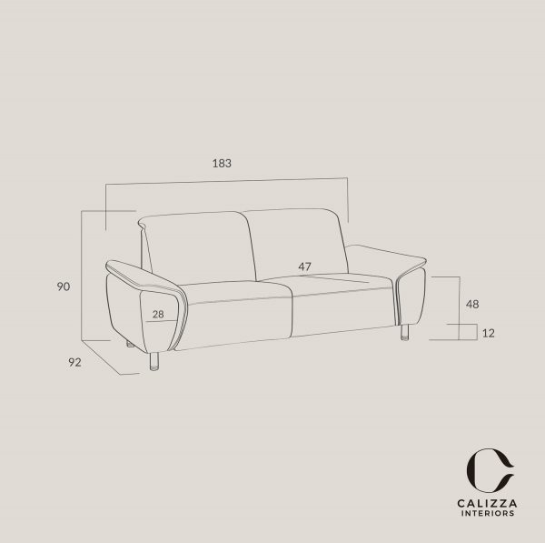 2-Sitzer Sofa Nell Calizza - Steel Interiors